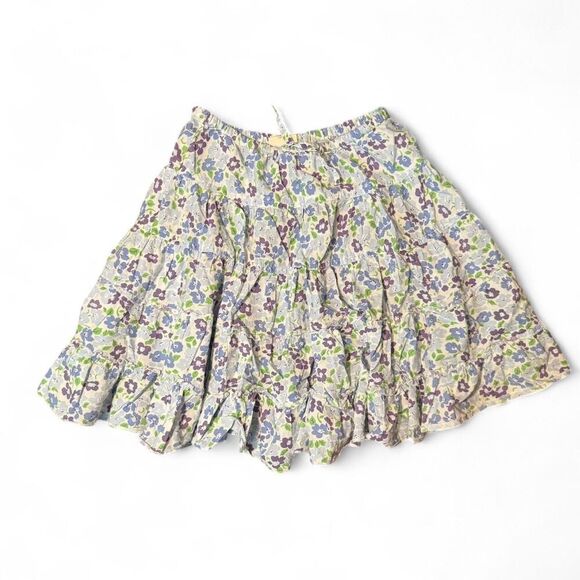 Mini Boden Girl's Floral Blue & Purple Skirt Sz 5-6Y - Picture 1 of 5